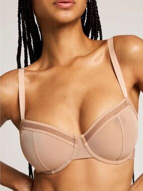 Negative Underwear Sieve Balconette Bra in Buff NWT